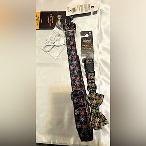 Thrills & Chills Spiderweb Collar and Matching Light Up Spiderweb Leash (M)